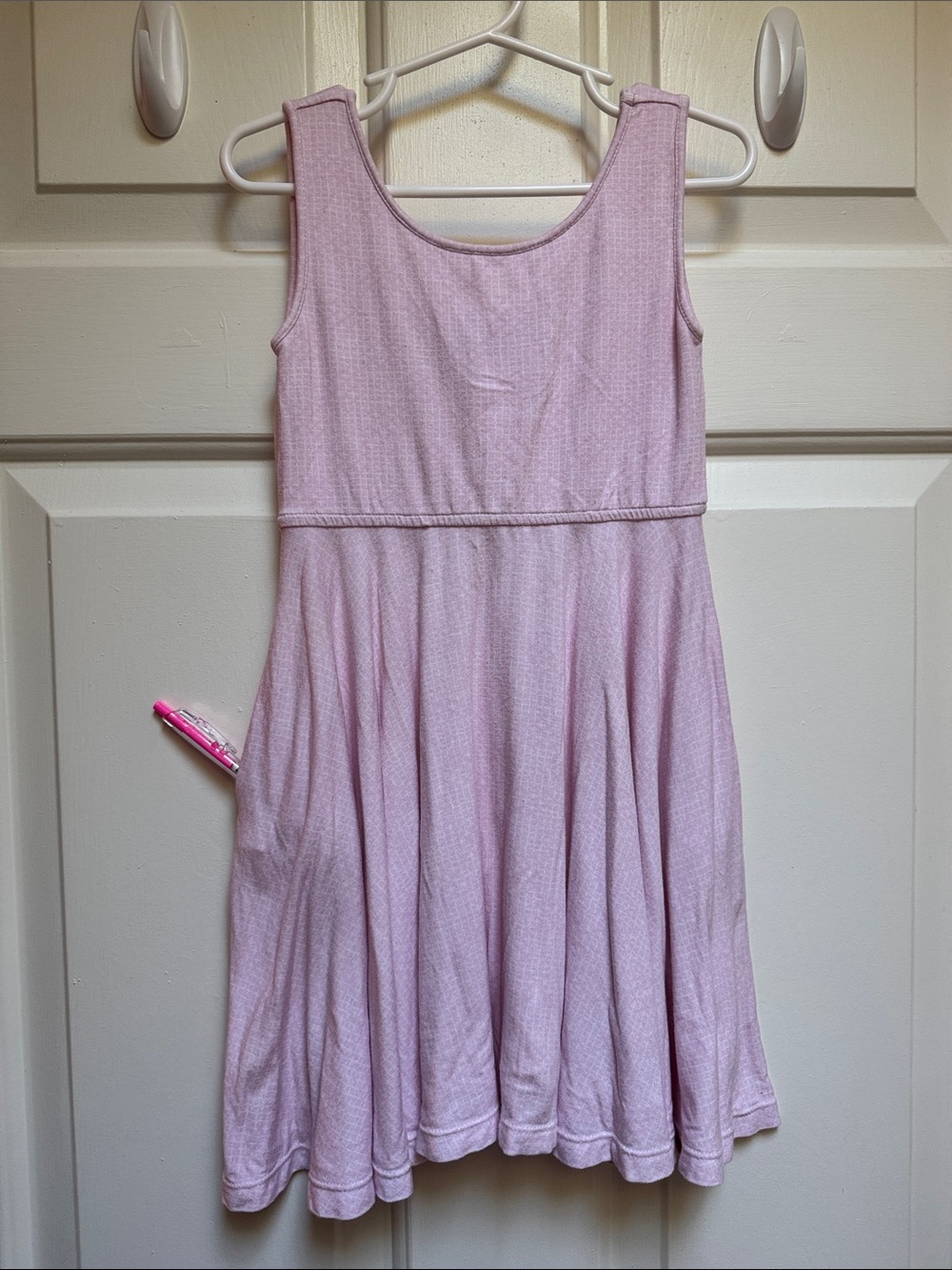 Omi Jo Pink Pastel Weave Print Twirl Dress w Pockets Well Dressed Wolf Girls 4
